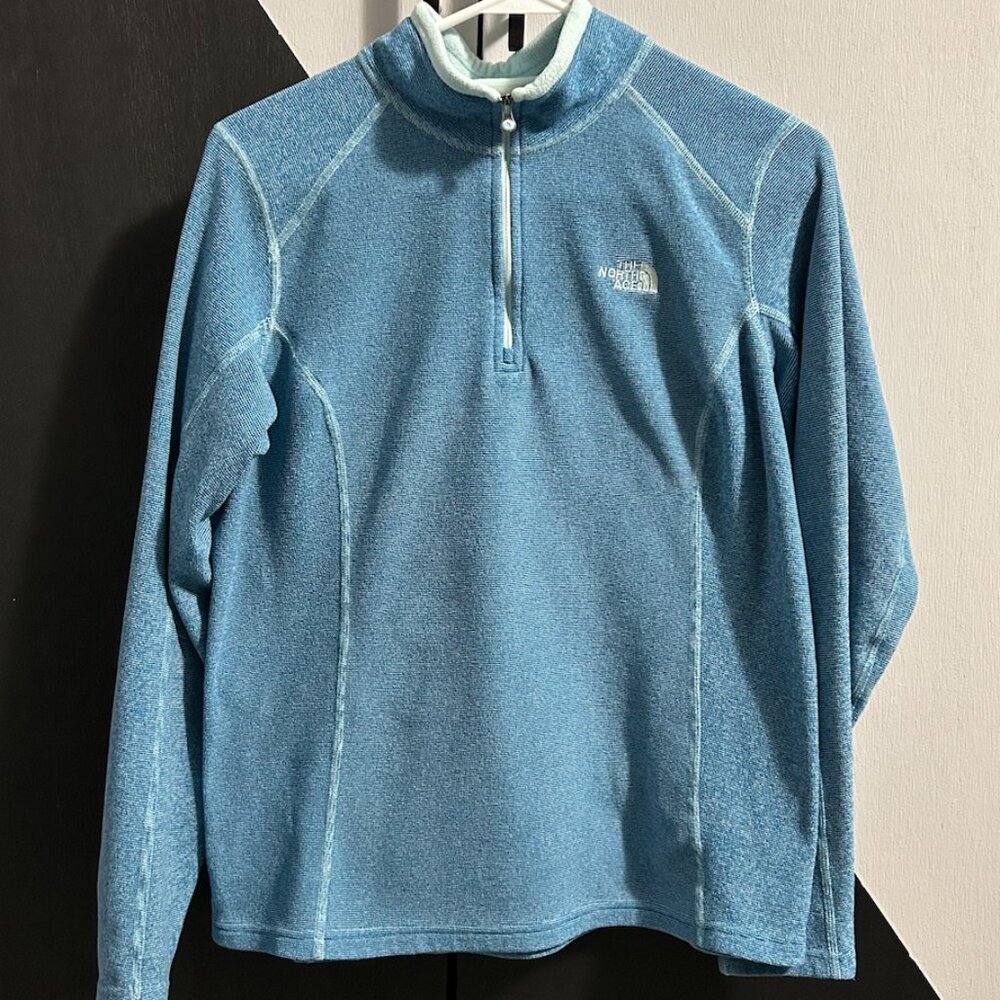 The North Face Teal Blue Fleece 1/4 Zip Pull-over‎ Women's Size M